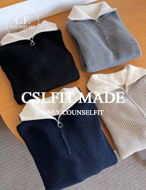 (SALE) [당일배송]CSLFIT 투톤 반집업 스웨터